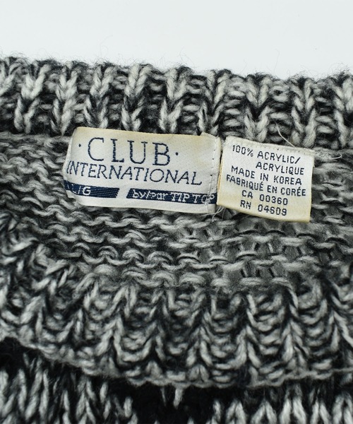 VINTAGE（ヴィンテージ）の「【ヴィンテージ古着】90’s CLUB internathional メランジニット（ニット/セーター・メンズ・グレー・LARGE）」の6枚目の写真