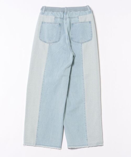 CYAN TOKYO ツイードコンビワイドデニム ライトブルー 36 CYAN TOKYO】ツイードコンビワイドデニム