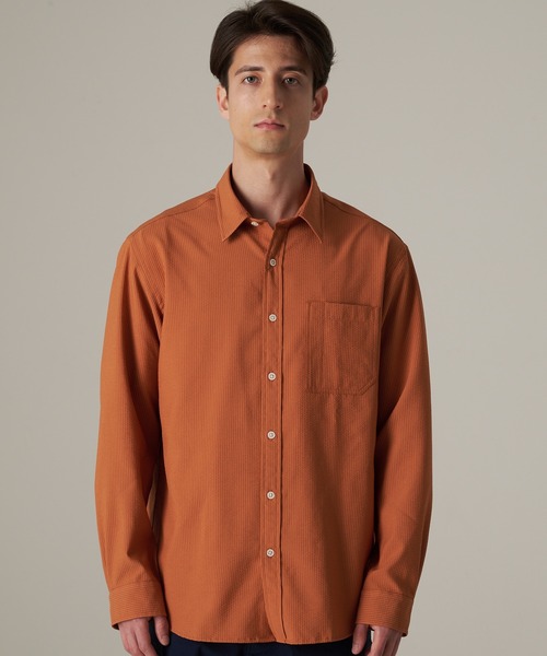 Eddie Bauer(エディーバウアー)の「パックイットテック シアサッカー 長袖シャツ(シャツ/ブラウス・メンズ・ダークオレンジ/ライトベージュ/ダークネイビー・M/XXL/XL/L)」の16枚目の写真