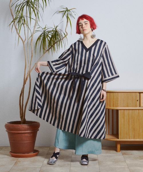 タグ付き TORRAZZO DONNA ストライプカフタンワンピース Torrazzo Donna（トラッゾドンナ）の「【別注】＜TORRAZZO DONNA