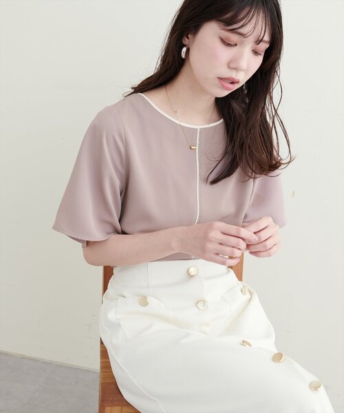 極美品 ドゥーズィエムクラス 23SS Lavable ブラウス 袖フレア Deuxieme Classe（ドゥーズィエムクラス）の「*Feminine