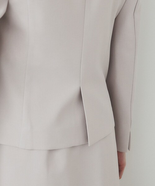 index（インデックス）の「ストレッチノーカラージャケット/セットアップ対応可【洗える/イージーアイロン/抗ピル】（ノーカラージャケット・レディース・グレー/ナチュラル/ネイビー・34/36/38/40/42）」の4枚目の写真