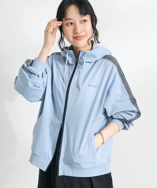 CRAFT STANDARD BOUTIQUE（クラフトスタンダードブティック）の「速乾/UVカット/イージーケア トラックパーカー（パーカー・レディース・ラベンダー/ブルー/オフホワイト/チャコールグレー/ブラック/ブルーグレー・L/M/S）」の5枚目の写真