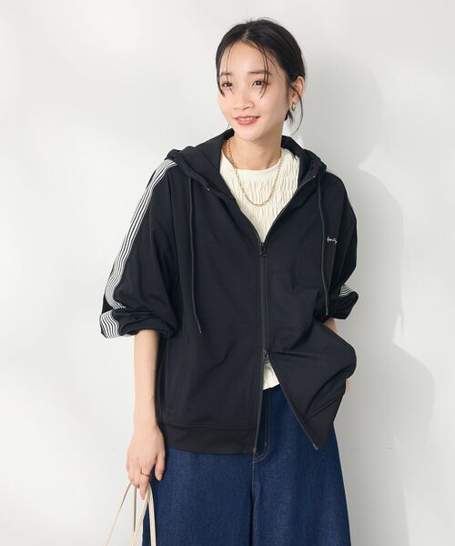 CRAFT STANDARD BOUTIQUE（クラフトスタンダードブティック）の「速乾/UVカット/イージーケア トラックパーカー（パーカー・レディース・ラベンダー/ブルー/オフホワイト/チャコールグレー/ブラック/ブルーグレー・L/M/S）」の7枚目の写真