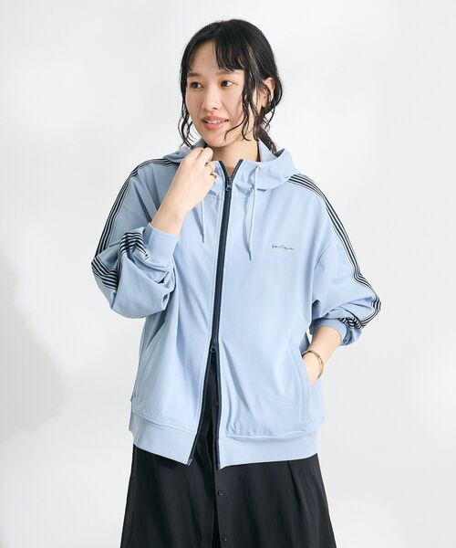 CRAFT STANDARD BOUTIQUE（クラフトスタンダードブティック）の「速乾/UVカット/イージーケア トラックパーカー（パーカー・レディース・ラベンダー/ブルー/オフホワイト/チャコールグレー/ブラック/ブルーグレー・L/M/S）」の18枚目の写真