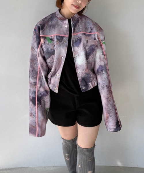SANSeLF(サンセルフ)の「【SANSeLF】 アートプリントジャケット ドローインググラフィック sanw25a029(その他アウター・レディース・マルチ・FREE)」の3枚目の写真