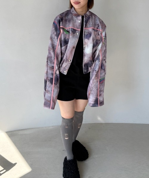 SANSeLF(サンセルフ)の「【SANSeLF】 アートプリントジャケット ドローインググラフィック sanw25a029(その他アウター・レディース・マルチ・FREE)」の9枚目の写真