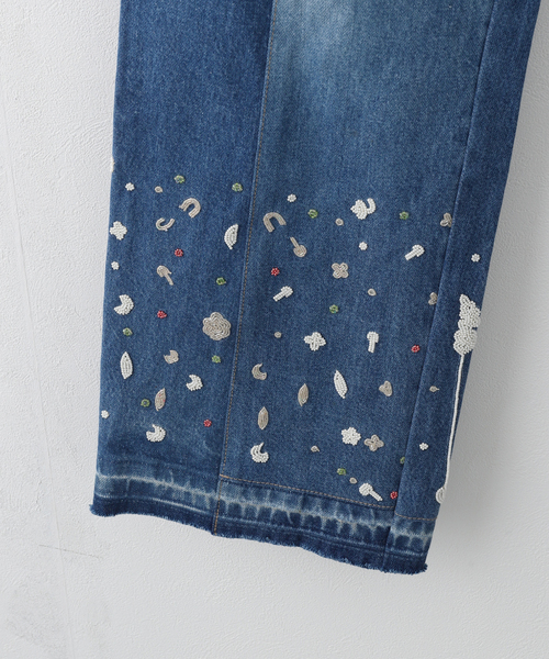 KARTIK RESEARCH デニム 28サイズ Kartik Research ビーズトリム ジーンズ | ブルー | FARFETCH JP