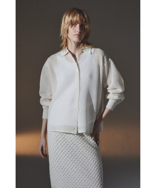 美品 RIM.ARK リムアーク Lace knit SH レースニットシャツ RIM.ARK（リムアーク）の「Lace knit SH レースニットシャツ