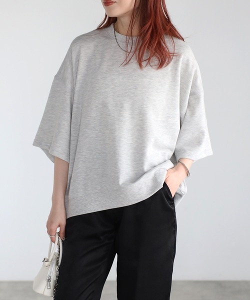 Fizz（フィズ）の「ドロップショルダー裏毛半袖Tee（Tシャツ/カットソー・レディース・ライトグレー/ブラック/アイボリー/ライトピンク・M）」の12枚目の写真