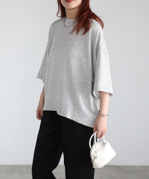 Fizz（フィズ）の「ドロップショルダー裏毛半袖Tee（Tシャツ/カットソー・レディース・ライトグレー/ブラック/アイボリー/ライトピンク・M）」の11枚目の写真