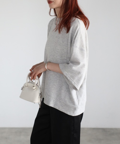 Fizz（フィズ）の「ドロップショルダー裏毛半袖Tee（Tシャツ/カットソー・レディース・ライトグレー/ブラック/アイボリー/ライトピンク・M）」の10枚目の写真