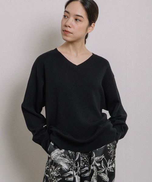 コットンカシミヤスムースニットプルオーバー（ニット/セーター