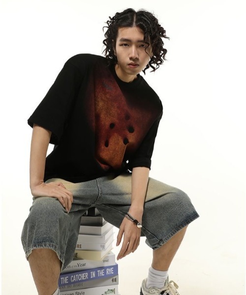 FreeZone(フリーゾーン)の「プリント半袖Tシャツ(Tシャツ/カットソー・メンズ・ブラック/ホワイト・F)」の11枚目の写真