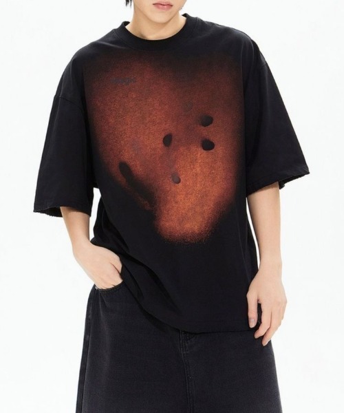 FreeZone(フリーゾーン)の「プリント半袖Tシャツ(Tシャツ/カットソー・メンズ・ブラック/ホワイト・F)」の10枚目の写真