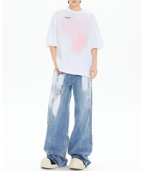 FreeZone(フリーゾーン)の「プリント半袖Tシャツ(Tシャツ/カットソー・メンズ・ブラック/ホワイト・F)」の6枚目の写真