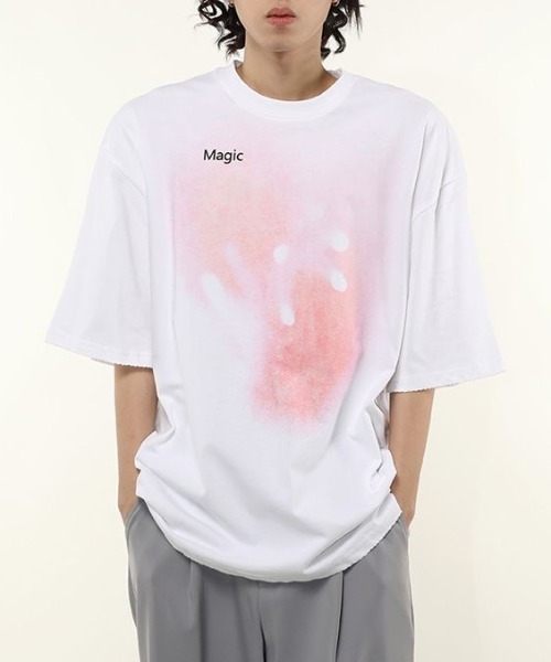 FreeZone(フリーゾーン)の「プリント半袖Tシャツ(Tシャツ/カットソー・メンズ・ブラック/ホワイト・F)」の21枚目の写真