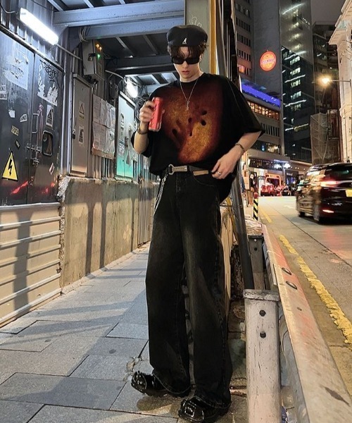 FreeZone(フリーゾーン)の「プリント半袖Tシャツ(Tシャツ/カットソー・メンズ・ブラック/ホワイト・F)」の19枚目の写真