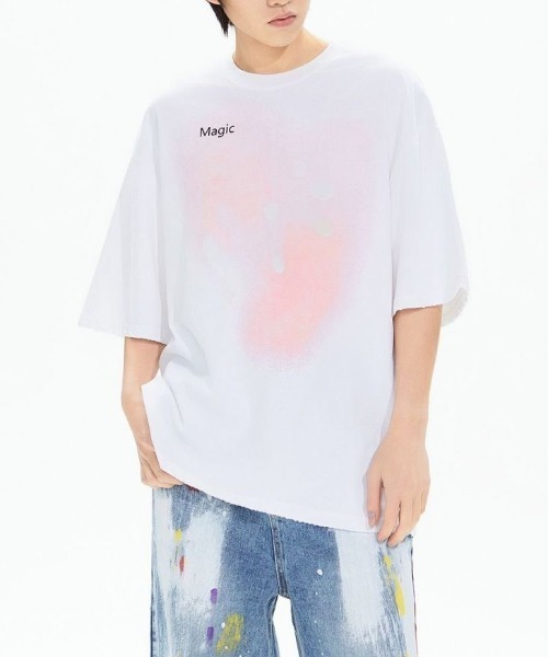 FreeZone(フリーゾーン)の「プリント半袖Tシャツ(Tシャツ/カットソー・メンズ・ブラック/ホワイト・F)」の7枚目の写真