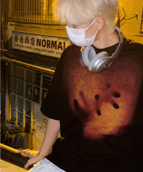 FreeZone(フリーゾーン)の「プリント半袖Tシャツ(Tシャツ/カットソー・メンズ・ブラック/ホワイト・F)」の4枚目の写真