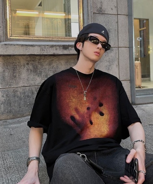 FreeZone(フリーゾーン)の「プリント半袖Tシャツ(Tシャツ/カットソー・メンズ・ブラック/ホワイト・F)」の13枚目の写真