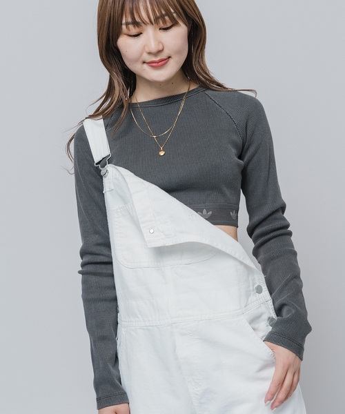 adidas(アディダス)の「adidas/アディダスRIB LS TOP(Tシャツ/カットソー・レディース・アイボリー/ブラック・MEDIUM)」の10枚目の写真