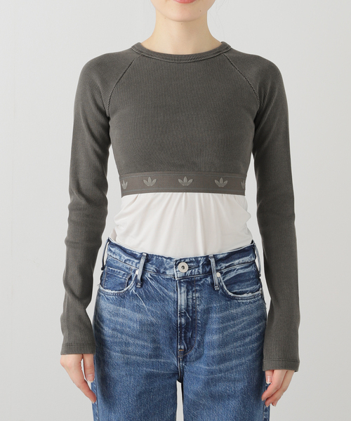 adidas(アディダス)の「adidas/アディダスRIB LS TOP(Tシャツ/カットソー・レディース・アイボリー/ブラック・MEDIUM)」の17枚目の写真