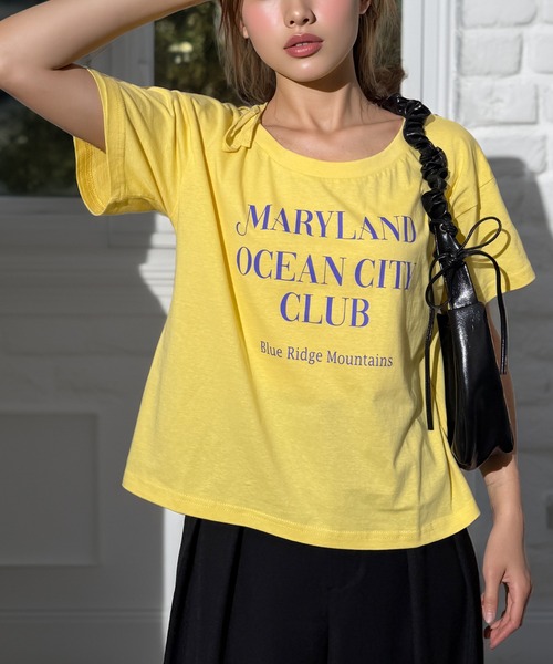 Candlestick(キャンドルスティック)の「接触冷感 肩ひも付き コットン100% オフショルダーTシャツ 涼しい ひんやり カジュアル フェミニン(Tシャツ/カットソー・レディース・ダークグリーン/ミント/グレイッシュベージュ/ダルブルー系/ピンク系/ネイビー系/ブラック系2/ブラック系3/ブラック系1/ブラック系/ホワイト系1/ホワイト系/ホワイト系2/ホワイト系3/イエロー/ピンク系1/ダルブルー系1/ライム/ブラック系その他2/イエロー系その他/ブラック系その他3/ホワイト系その他/ブラック系その他・M/L/LL)」の21枚目の写真
