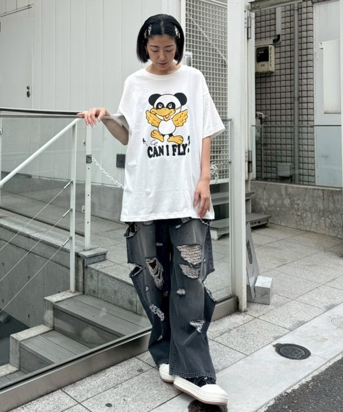 Candy Stripper（キャンディストリッパー）の「CANIFLY? BIG Tシャツ（Tシャツ/カットソー・レディース・ブラック/オフホワイト/レッド/ブルー・FREE）」の15枚目の写真