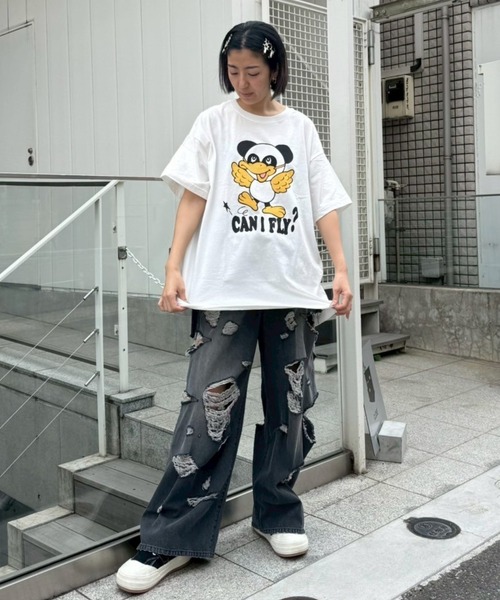 Candy Stripper（キャンディストリッパー）の「CANIFLY? BIG Tシャツ（Tシャツ/カットソー・レディース・ブラック/オフホワイト/レッド/ブルー・FREE）」の14枚目の写真
