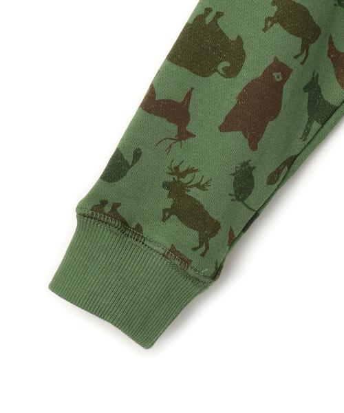 green label relaxing（グリーンレーベルリラクシング）の「【KIDS】ウラケ アニマルカモフラ プルオーバー ロングスリーブ（Tシャツ/カットソー・キッズ・オリーブ/グレー・S/105/135/95/L/125/M/115）」の5枚目の写真