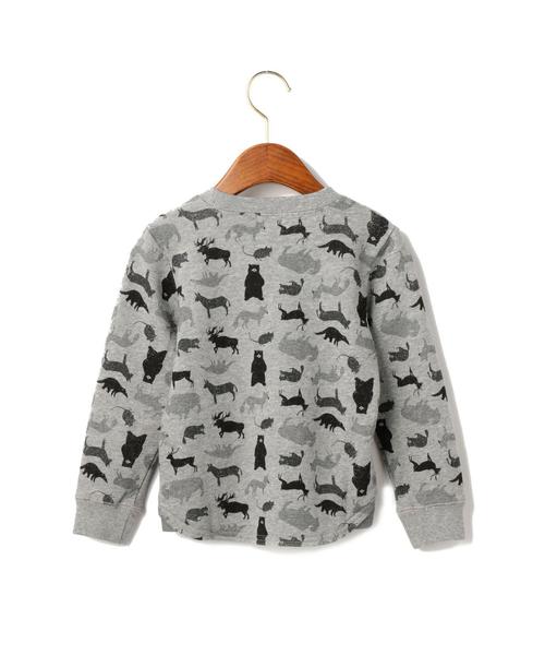 green label relaxing（グリーンレーベルリラクシング）の「【KIDS】ウラケ アニマルカモフラ プルオーバー ロングスリーブ（Tシャツ/カットソー・キッズ・オリーブ/グレー・S/105/135/95/L/125/M/115）」の9枚目の写真
