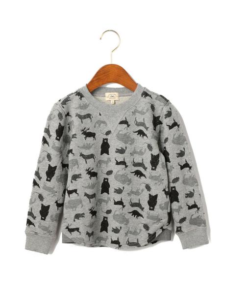 green label relaxing（グリーンレーベルリラクシング）の「【KIDS】ウラケ アニマルカモフラ プルオーバー ロングスリーブ（Tシャツ/カットソー・キッズ・オリーブ/グレー・S/105/135/95/L/125/M/115）」の11枚目の写真