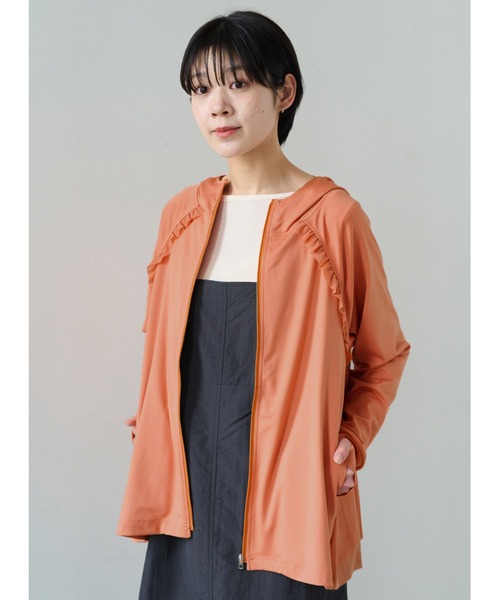 IEDIT(イディット)の「IEDIT フェミニンデザインの華やかUVカットパーカー(パーカー・レディース・グレー/オレンジ系その他・M/L/LL/3L/4L/S)」の1枚目の写真