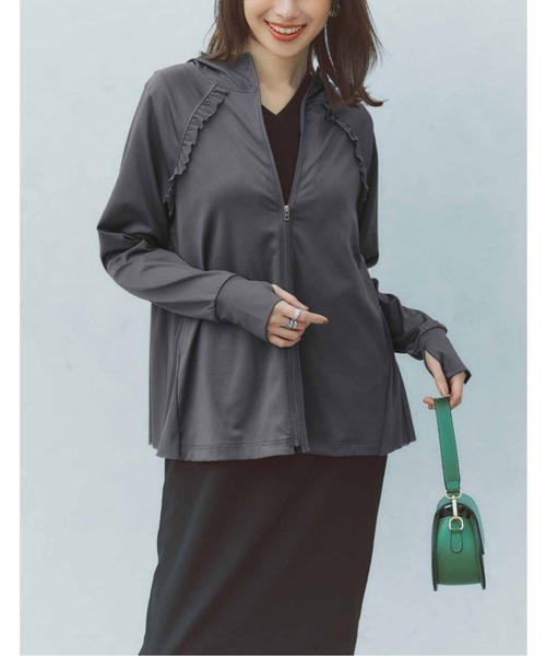 IEDIT(イディット)の「IEDIT フェミニンデザインの華やかUVカットパーカー(パーカー・レディース・グレー/オレンジ系その他・M/L/LL/3L/4L/S)」の13枚目の写真