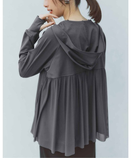 IEDIT(イディット)の「IEDIT フェミニンデザインの華やかUVカットパーカー(パーカー・レディース・グレー/オレンジ系その他・M/L/LL/3L/4L/S)」の14枚目の写真