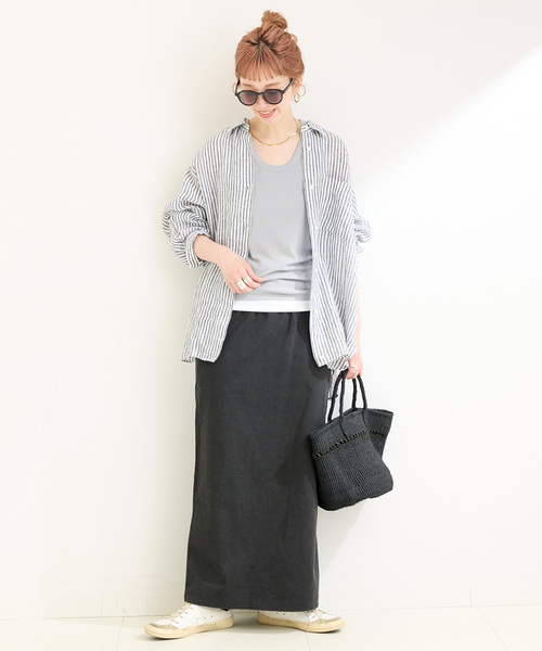 Champion(チャンピオン)の「Champion/チャンピオン 別注 ジャージロングスカート(スカート・レディース・ブラック/レッド/グレー/ブルー・FREE)」の5枚目の写真