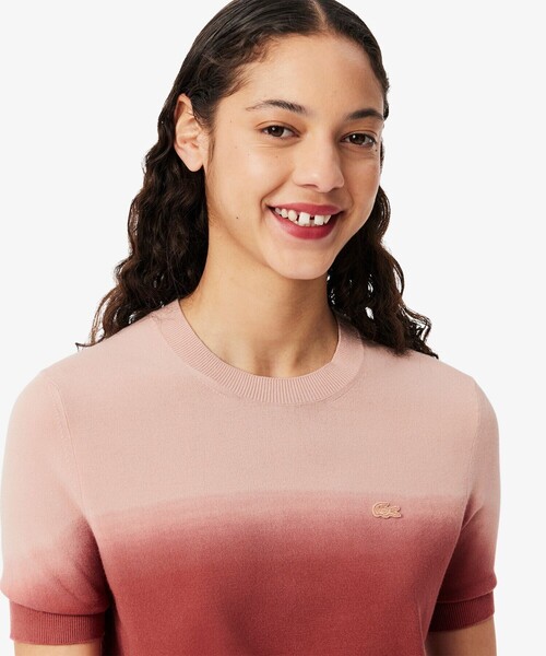 LACOSTE（ラコステ）の「グラデーションニットTシャツ（ニット/セーター・レディース・グリーン/ブラウン・36/38/34/40）」の6枚目の写真