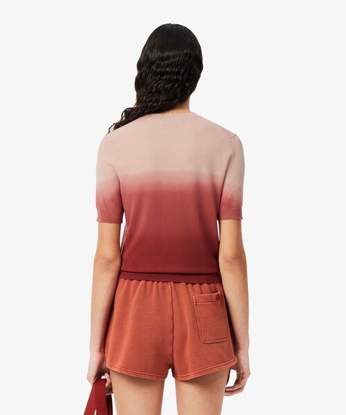 LACOSTE（ラコステ）の「グラデーションニットTシャツ（ニット/セーター・レディース・グリーン/ブラウン・36/38/34/40）」の4枚目の写真