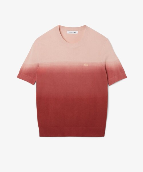 LACOSTE（ラコステ）の「グラデーションニットTシャツ（ニット/セーター・レディース・グリーン/ブラウン・36/38/34/40）」の2枚目の写真