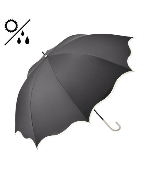 遮光率・UVカット率100％生地使用】ウェーブパイピング 長傘 58cm