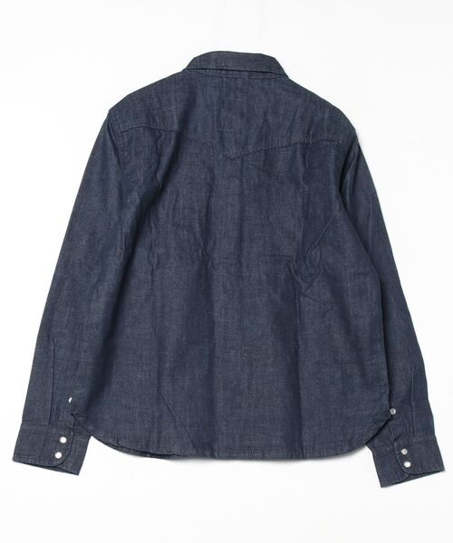 London Denim(ロンドンデニム)の「Organic Cotton Western Shirt(シャツ/ブラウス・メンズ・ライトインディゴブルー/シルバーグレー・XS/S/M/L/XL)」の3枚目の写真