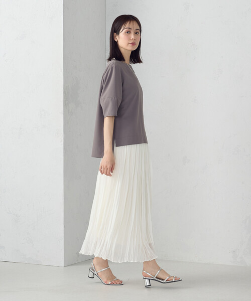 COMME CA ISM（コムサイズム）の「シフォンジョーゼット クリンクルプリーツスカート（スカート・レディース・ブラック/ブルー/ホワイト・FREE）」の4枚目の写真