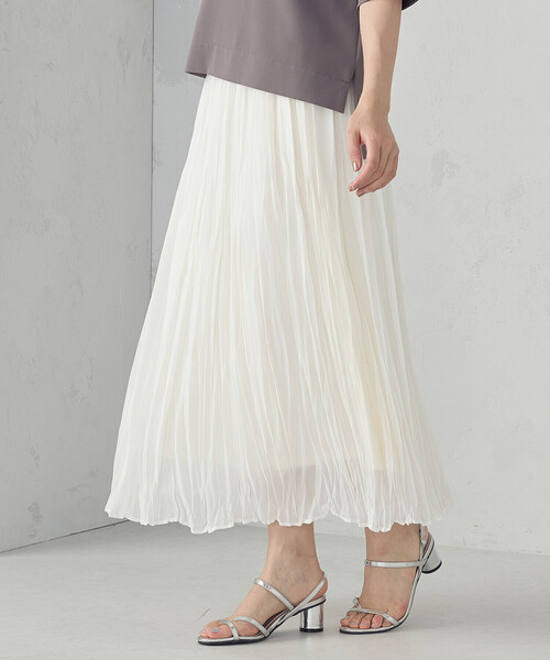 COMME CA ISM（コムサイズム）の「シフォンジョーゼット クリンクルプリーツスカート（スカート・レディース・ブラック/ブルー/ホワイト・FREE）」の9枚目の写真