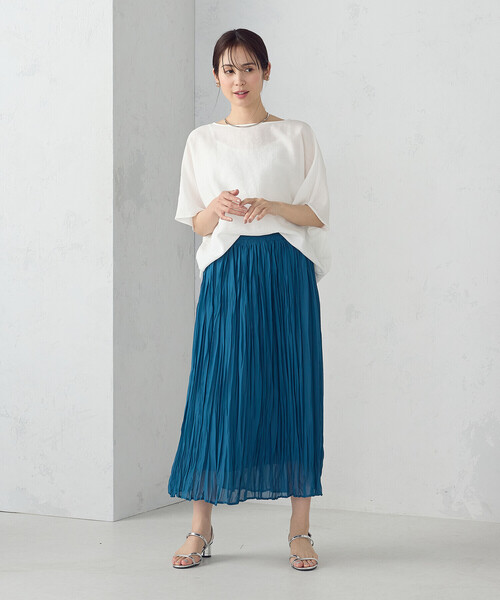 COMME CA ISM（コムサイズム）の「シフォンジョーゼット クリンクルプリーツスカート（スカート・レディース・ブラック/ブルー/ホワイト・FREE）」の14枚目の写真