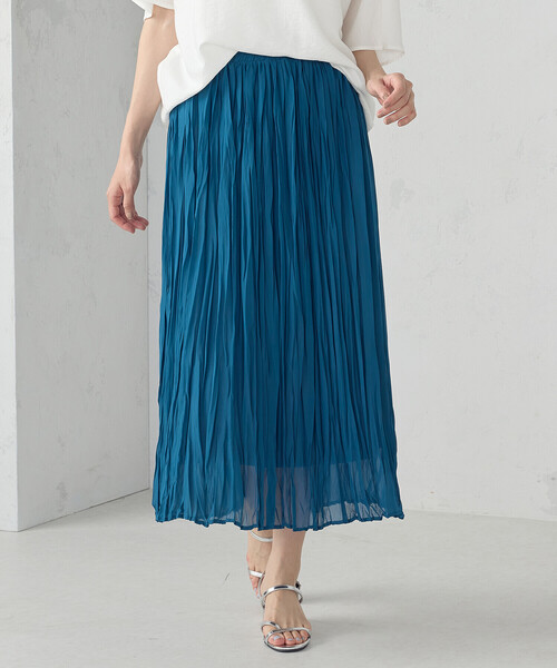 COMME CA ISM（コムサイズム）の「シフォンジョーゼット クリンクルプリーツスカート（スカート・レディース・ブラック/ブルー/ホワイト・FREE）」の15枚目の写真