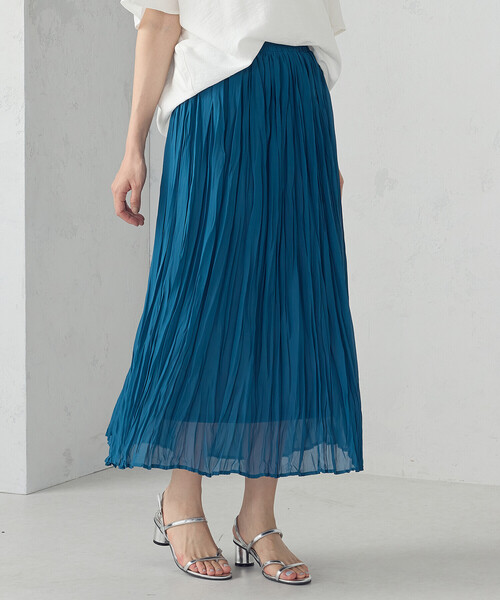 COMME CA ISM（コムサイズム）の「シフォンジョーゼット クリンクルプリーツスカート（スカート・レディース・ブラック/ブルー/ホワイト・FREE）」の16枚目の写真