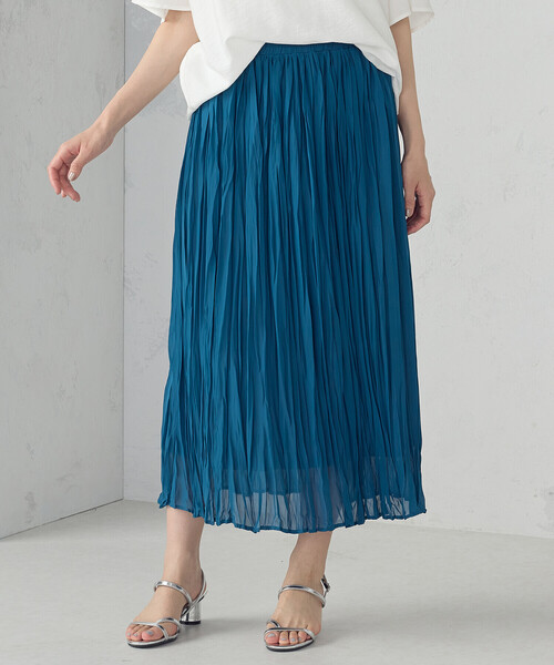 COMME CA ISM（コムサイズム）の「シフォンジョーゼット クリンクルプリーツスカート（スカート・レディース・ブラック/ブルー/ホワイト・FREE）」の17枚目の写真