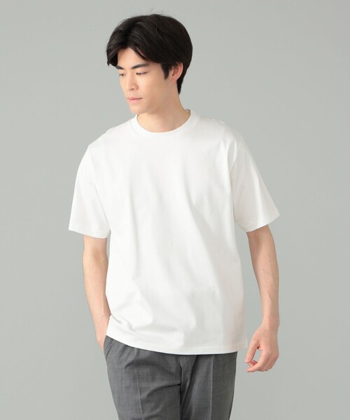 BEAMS F(ビームスエフ)の「コーコランコットン ショートスリーブ クルーネック レギュラーフィット Tシャツ(Tシャツ/カットソー・メンズ・チャコールグレー/ホワイト/ネイビー・M/XL/L/S)」の2枚目の写真