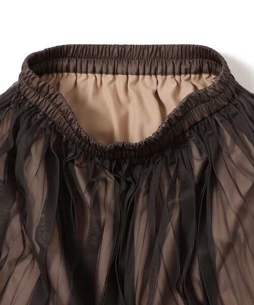 B:MING by BEAMS（ビーミングバイビームス）の「チュール プリーツ スカート（S～M）（スカート・レディース・グレー/ブラック・SMALL/MEDIUM）」の4枚目の写真